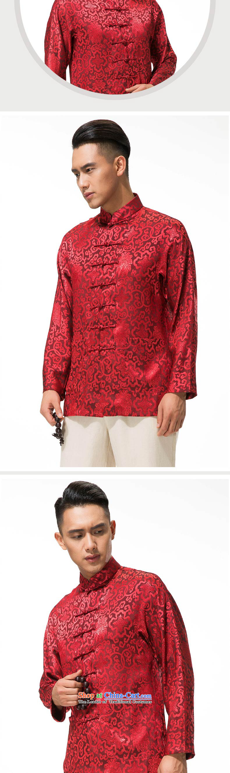 The new man Tang dynasty long-sleeved shirt, older men Tang dynasty tray clip jacket older persons long-sleeved jacket Tang men red XXL/185 picture, prices, brand platters! The elections are supplied in the national character of distribution, so action, buy now enjoy more preferential! As soon as possible.