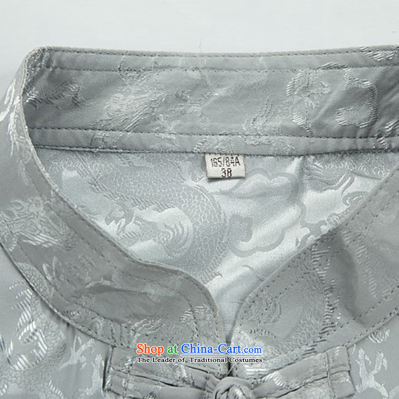 Hiv Rollet men short-sleeved Tang Dynasty Package for older peoples Han-Chinese Men's Shirt ball-summer gray T-shirt XXL, tsing lai (AICAROLINA AYRAUD) , , , shopping on the Internet
