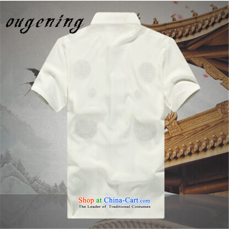 The OSCE, 2015 summer, ethnic lemonade wind men cotton shirt Chinese Tang cotton short-sleeved shirt brick male father China wind from older cotton short-sleeved red S165/84, summer Europe (ougening lemonade Grid) , , , shopping on the Internet