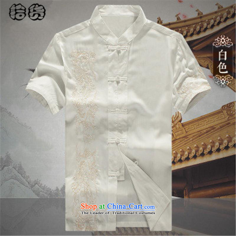 The OSCE, in the summer of 2015, the name of the older short-sleeved Tang dynasty male summer men summer Chinese embroidery national costumes grandpa summer father Han-t-shirt , black 185 euros (ougening lemonade) , , , shopping on the Internet