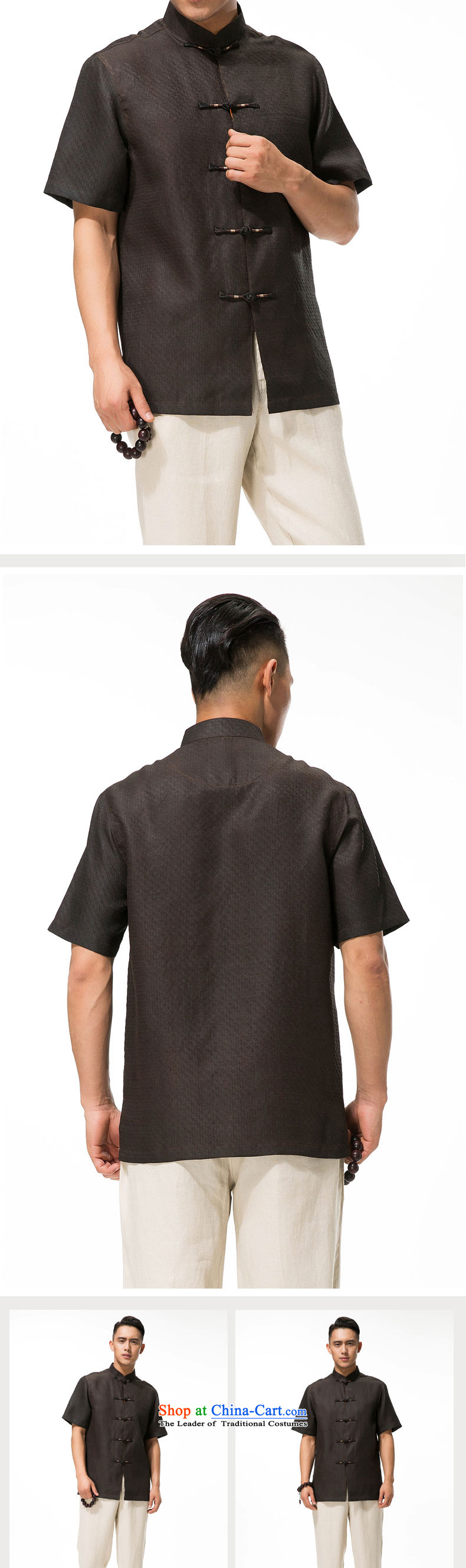 Bosnia and thre line short-sleeved Tang dynasty summer new men incense cloud male silk yarn Tang dynasty in his shirt-sleeves blouse of older men Tang dynasty men cloud of incense yarn Tang dynasty short-sleeved brown XL/180 picture, prices, brand platters! The elections are supplied in the national character of distribution, so action, buy now enjoy more preferential! As soon as possible.