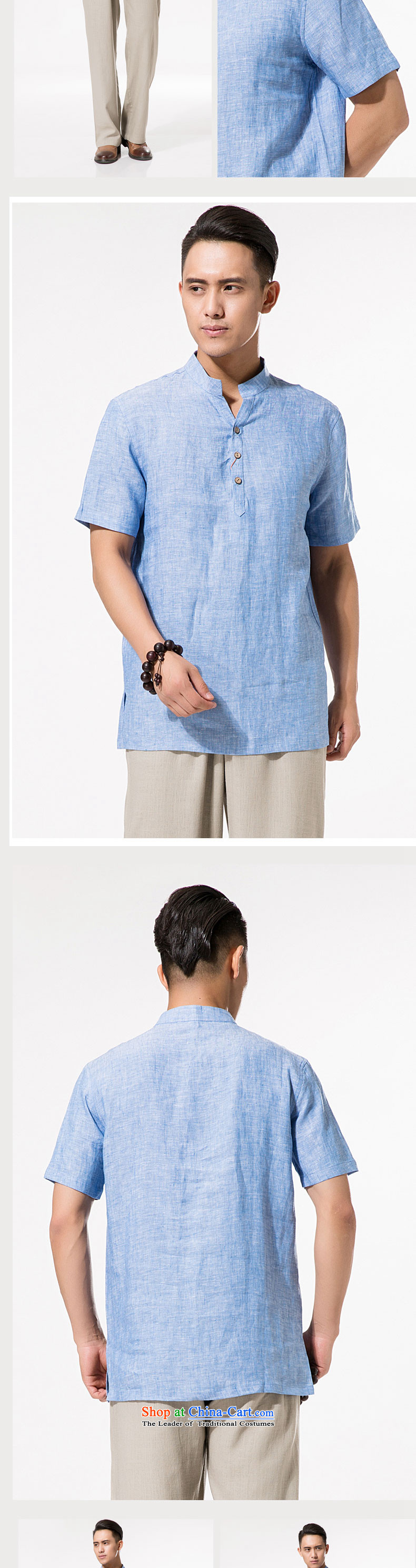 China wind summer men of ramie short-sleeved T-shirt and chinese collar ramie short-sleeved relaxd fit larger men father cotton linen short-sleeved T-shirt blue M/170 picture, prices, brand platters! The elections are supplied in the national character of distribution, so action, buy now enjoy more preferential! As soon as possible.