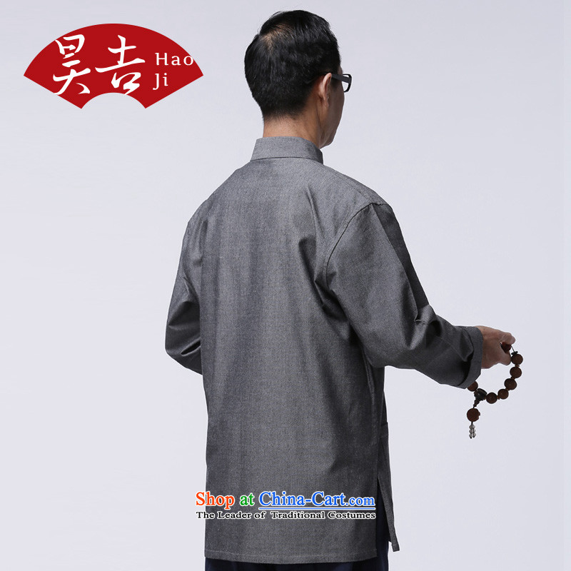 The annual spring Gil new elderly men tray clip Tang dynasty pure cotton shirt national costumes dad long-sleeved replacing cardigan white 175 Ho ji.... shopping on the Internet