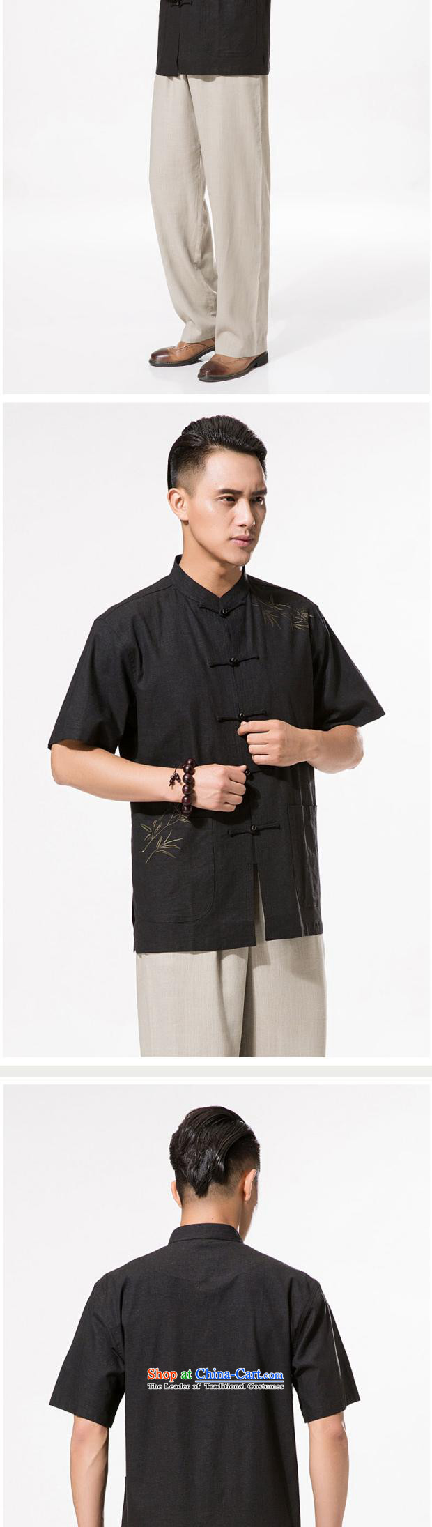China wind summer men cotton linen embroidery short-sleeved shirt men cotton linen collar manually drive short-sleeved shirt clip relaxd fit in older embroidery short-sleeved shirt black XXXL/190 picture, prices, brand platters! The elections are supplied in the national character of distribution, so action, buy now enjoy more preferential! As soon as possible.