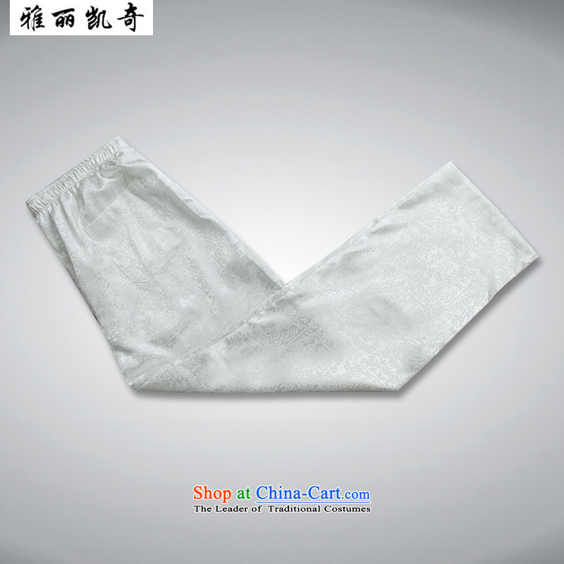 Alice Keci Summer Tang dynasty middle-aged short-sleeved T-shirt and China wind Han-men of older persons in the Men's Shirt Summer Grandpa Chinese short-sleeved Tang Dynasty Package White Kit 185, Alice keci shopping on the Internet has been pressed.
