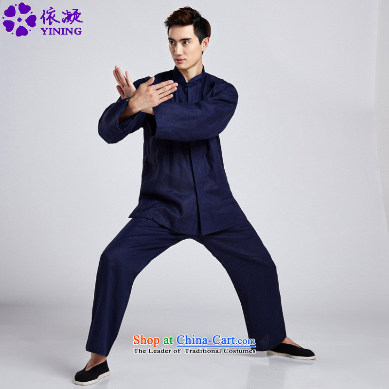 In accordance with the fuser trendy new) Older Men's Mock-Neck Classic Tray Tie long-sleeved shirt + casual pants Tang Dynasty Package wns/2516# -5# 3XL, kung fu clothing according to the fuser has been pressed shopping on the Internet