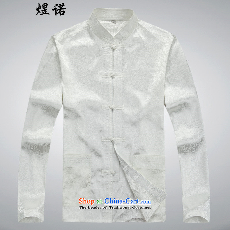 Familiar with the Tang Dynasty Men long-sleeved Kit Han-long-sleeved shirt China wind xl long-sleeved father replacing older people in short-sleeved China wind male Tang dynasty white kit XXXL/190, familiar with the , , , shopping on the Internet