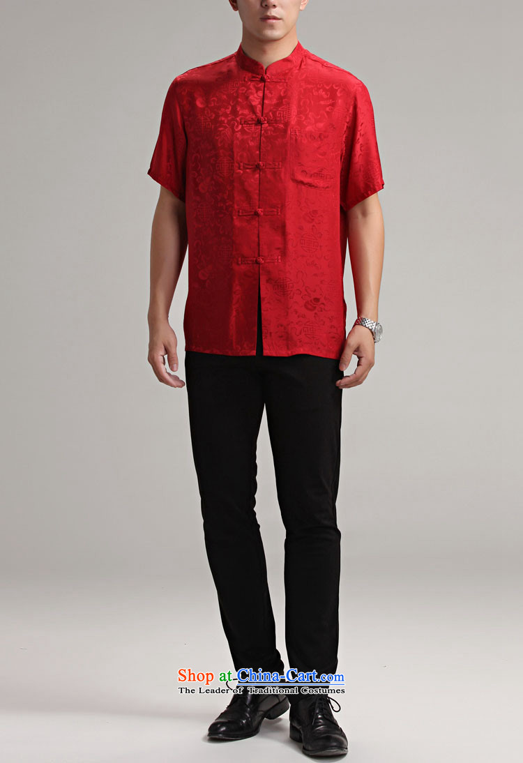 Han Xin Tong Tang Dynasty Short-Sleeve Men silk costume Han-men renunciates Chinese elderly in Zhongshan men China wind silk shirts, wine red L picture, prices, brand platters! The elections are supplied in the national character of distribution, so action, buy now enjoy more preferential! As soon as possible.