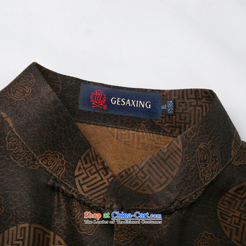 Bosnia and a new summer line thre) Older cloud of incense yarn short-sleeved Tang Dynasty Package Name Ethnic Wind Millennium pattern silk short-sleeved brown XXXL/190, F970-2 kit and thre gesaxing line () , , , shopping on the Internet