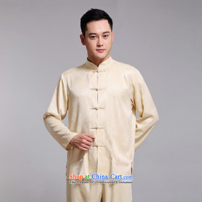 Silver armor in Tang Dynasty older men and packaged new long-sleeved China wind Millennium Han-Menswear Chinese herbs extract Tang casual father Replace Yellow 175 silver Armor , , , shopping on the Internet