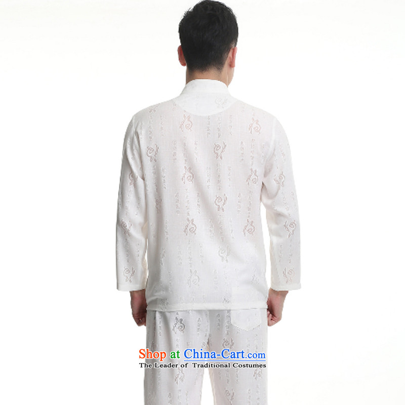Silver armor in Tang Dynasty older men and packaged spring and fall new cotton linen flax well field long-sleeved Tang Dynasty Han-Menswear White 170, silver Armor , , , shopping on the Internet