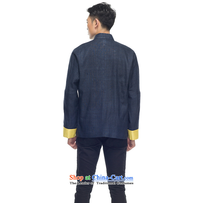 Therefore let Li Rui Silk Tang blouses 2015 New Men Chinese silk shirt retro style with dark blue XXL, wind, or Cheung shopping on the Internet has been pressed.
