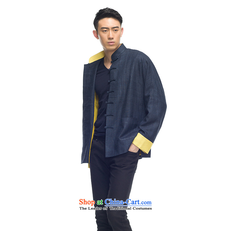 Therefore let Li Rui Silk Tang blouses 2015 New Men Chinese silk shirt retro style with dark blue XXL, wind, or Cheung shopping on the Internet has been pressed.