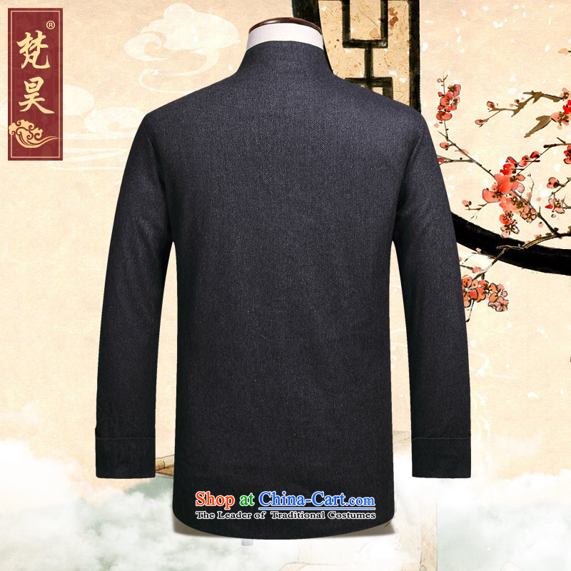 The autumn 2015 New Men Tang jackets Chinese collar long-sleeved manually Tang dynasty W869 snap-  XL, Van Gogh's.... carbon shopping on the Internet