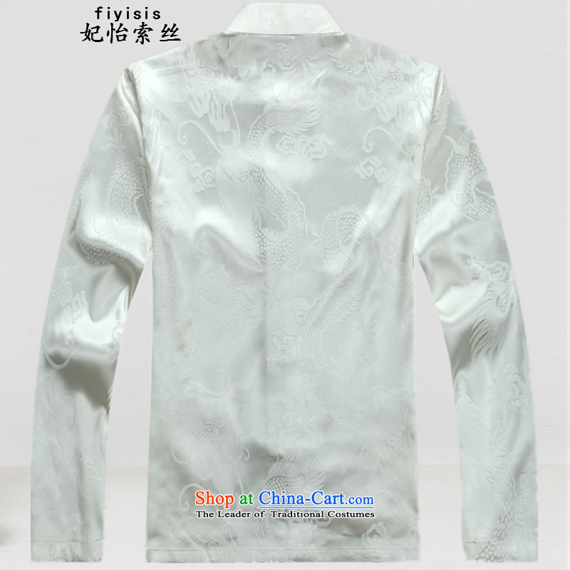 Princess Selina Chow in men's long-sleeved Tang Dynasty Package during the spring and autumn, collar loose version China wind up Han-men detained in T-shirt jacket older Tang Dynasty Package White Kit 170/M, Princess Selina Chow (fiyisis) , , , shopping o