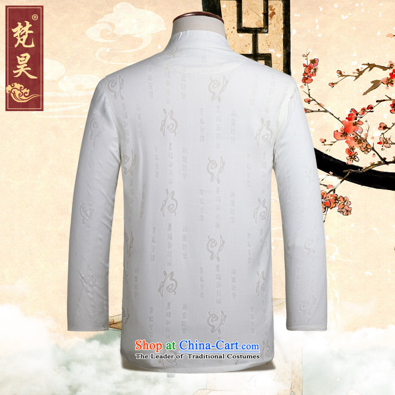 Van Gogh Ho Tang dynasty linen package for long-sleeved men older Tray Tie shirt cotton linen Han-kung fu shirt TCM505 load father white L, Van Gogh's shopping on the Internet has been pressed.