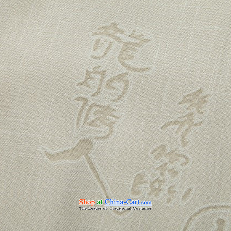Kanaguri mouse men Tang dynasty cotton linen short-sleeved traditional cultural services China wind men Tang dynasty male short-sleeved Chinese national costumes beige L/175, kanaguri mouse (JINLISHU) , , , shopping on the Internet