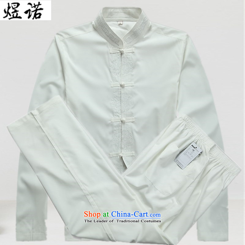 Familiar with the new Man Tang Dynasty Package for long-sleeved elderly Chinese tunic spring and summer load Han-jacket with larger ethnic Grandpa Han-Father's Day 2048 S/165, white T-shirt, , , , to familiarize shopping on the Internet