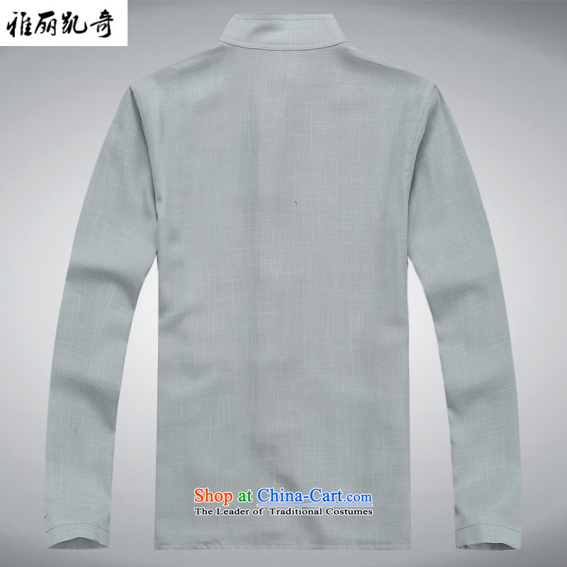Alice Keci New China wind spring and fall of men of the traditional culture of Chinese linen long-sleeved Tang dynasty meditation Services Service Pack Dad Ball Mount White Kit Grandpa shirt plus pants M/170, Alice keci shopping on the Internet has been p