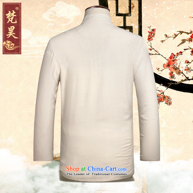 Van Gogh's old Tang dynasty blacklead male Long-Sleeve Shirt that Chinese cotton linen older Han-Large Yellow 4XL, CM507 Van Gogh's shopping on the Internet has been pressed.