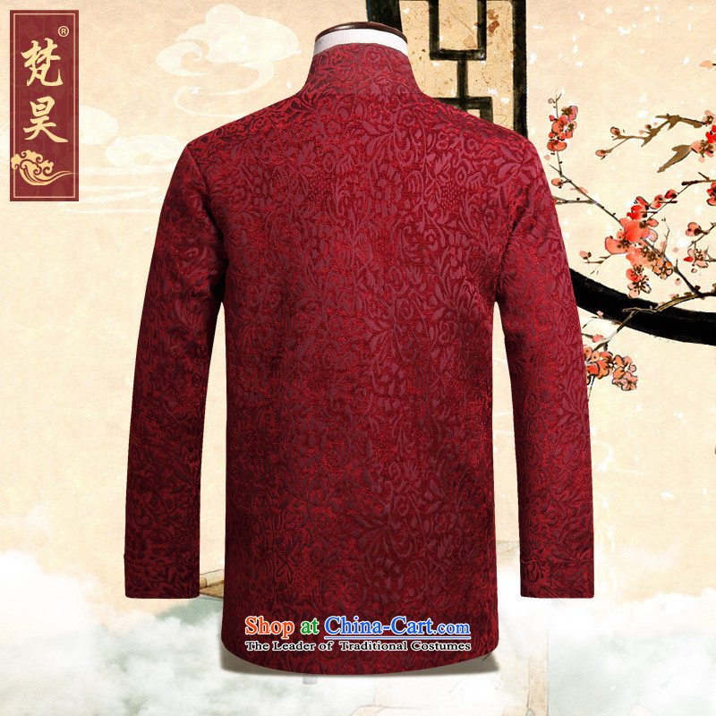 Van Gogh's autumn and winter new Tang Dynasty Chinese long-sleeve sweater and a mock-neck disc detained men's manual Tang dynasty W816 wine red 2XL, Van Gogh's shopping on the Internet has been pressed.