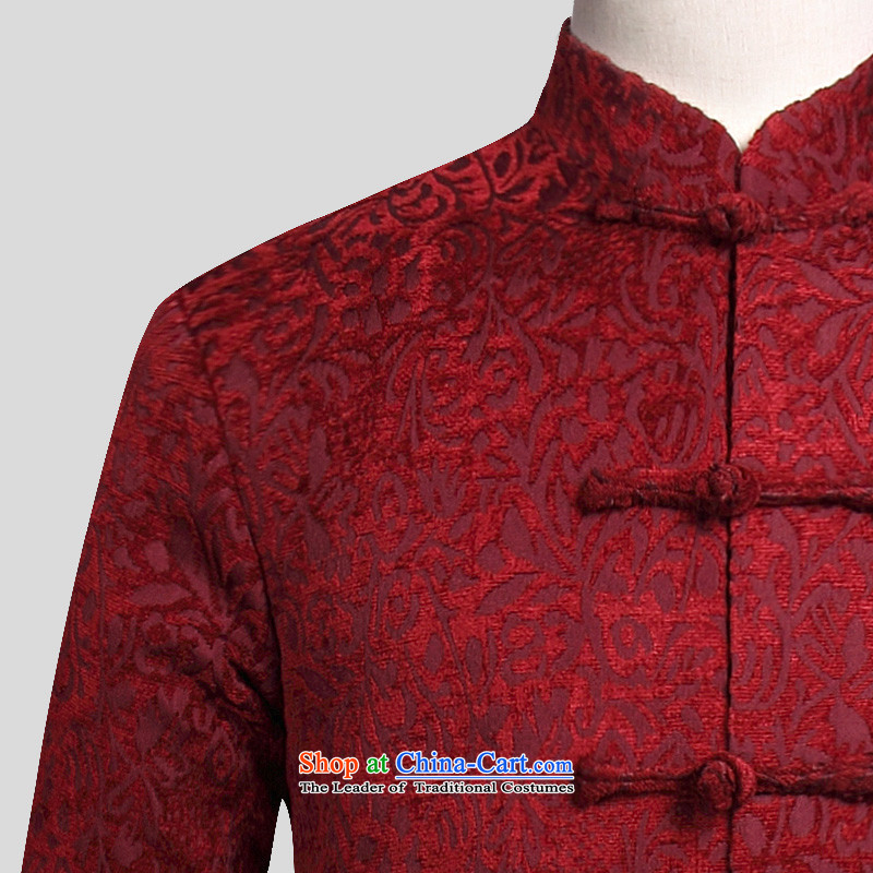 Van Gogh's autumn and winter new Tang Dynasty Chinese long-sleeve sweater and a mock-neck disc detained men's manual Tang dynasty W816 wine red 2XL, Van Gogh's shopping on the Internet has been pressed.
