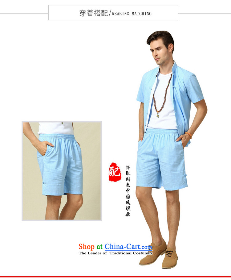 The Ocean 2015 summer cool new China wind men Tang dynasty short-sleeved shirt Chinese men's shirts, Sau San disk detained navy blue (single short-sleeved 170/M) Picture, prices, brand platters! The elections are supplied in the national character of distribution, so action, buy now enjoy more preferential! As soon as possible.