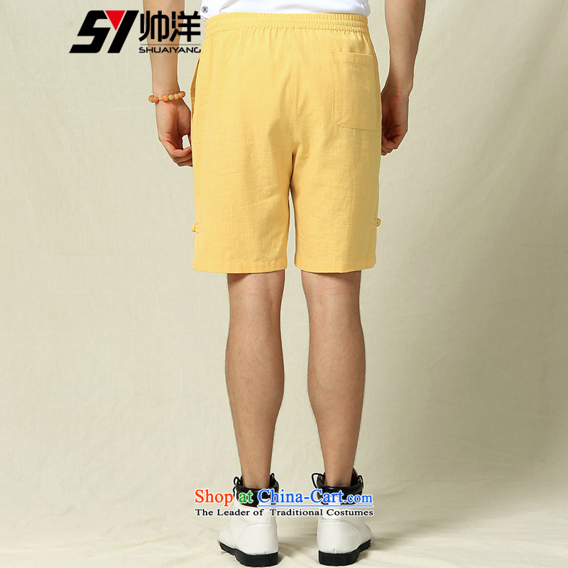 The Ocean 2015 summer cool new men Tang Dress Shorts China Wind Pants Chinese Disc detained Men's Shorts yellow (single) 185/XXL, shorts Shuai SHUAIYANG Yang () , , , shopping on the Internet