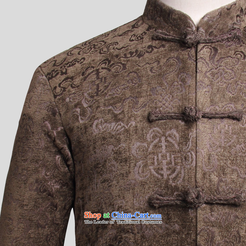 Van Gogh's new autumn and winter jackets men in Tang long-sleeved older manually large snap-Tang dynasty W813 coffee-colored 4XL, Van Gogh's shopping on the Internet has been pressed.