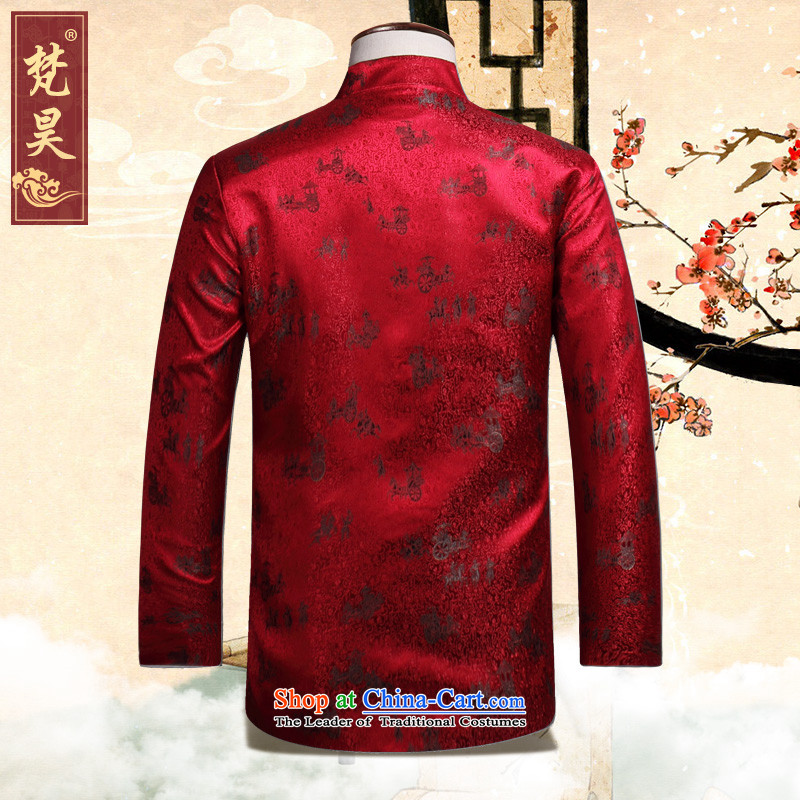 Van Gogh's 2015 new autumn and winter in Tang Dynasty older too shou birthday Chinese Tang dynasty collar W853 RED XL, Van Gogh's shopping on the Internet has been pressed.