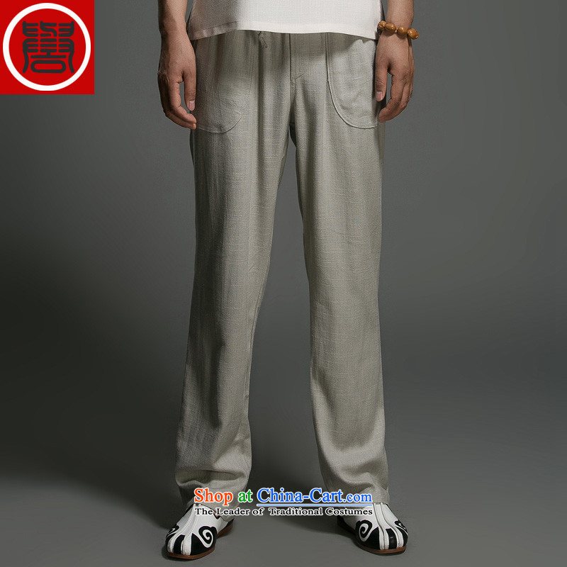 Renowned Tang China Wind Pants men casual pants Tang Dynasty Chinese tunic Han-Chinese loose elastic waist and Kung Fu trousers (XL), renowned large carbon (CHIYU) , , , shopping on the Internet
