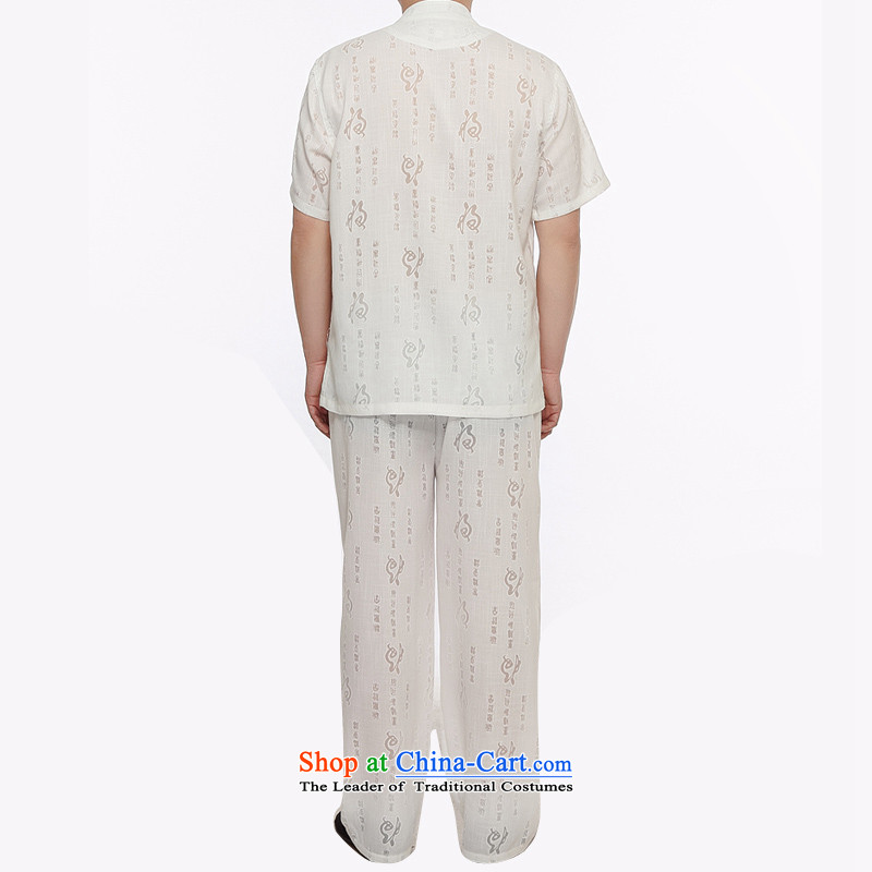 Kanaguri mouse cotton linen Tang dynasty short-sleeve kit male 2015 new collar business and leisure-tie china wind in national costume older white S kanaguri mouse (JINLISHU) , , , shopping on the Internet