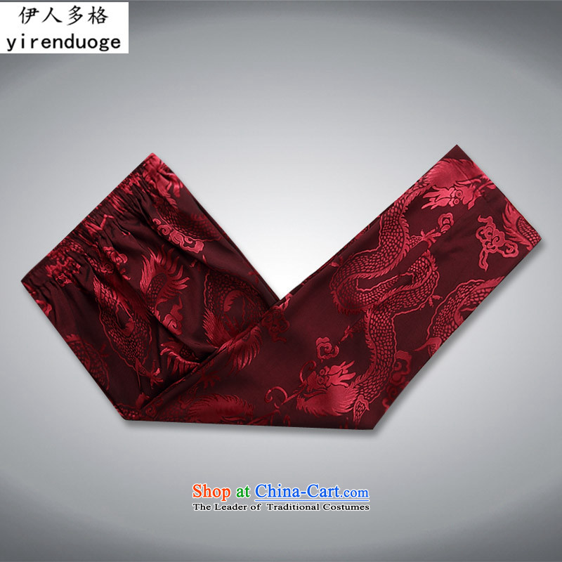 Many of the Mai-Mai older men tray clip kit improved emulation silk national costume China wind collar leisure long-sleeved Tang dynasty summer load ball father services red kits blouses and trousers 175/L, Mai-mai multiple cells (YIRENDUOGE) , , , shoppi