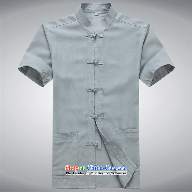Top Luxury Tang dynasty male short-sleeve packaged cotton linen Tang dynasty male summer shirt with larger national father apparel older trainers wind kung fu kit ball-gray long-sleeved clothes and long-sleeved blue gray suit 41/180 picture, prices, brand platters! The elections are supplied in the national character of distribution, so action, buy now enjoy more preferential! As soon as possible.