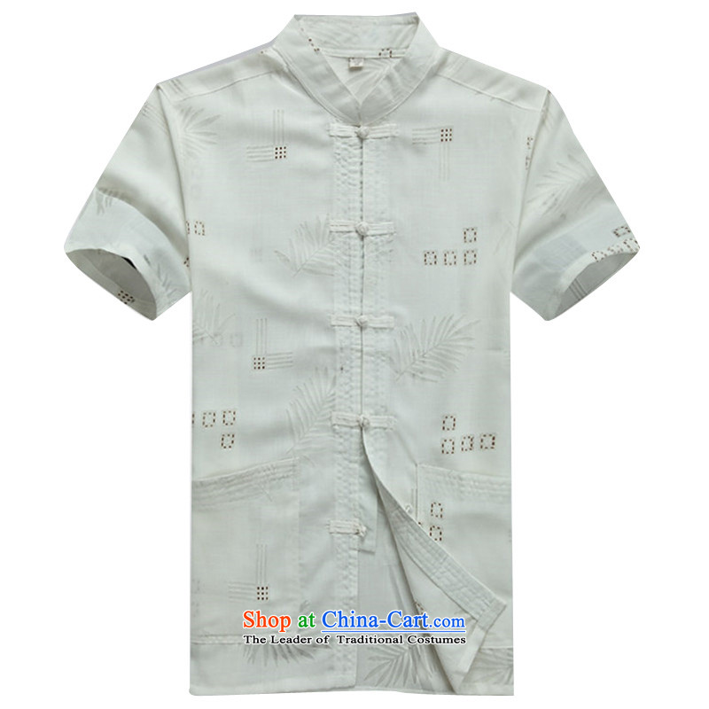 Beijing summer, OSCE older short-sleeved cotton linen middle-aged man Tang dynasty China wind half male in his shirt-sleeves installed grandpa summer father beige M/170, Putin (JOE OOH) , , , shopping on the Internet