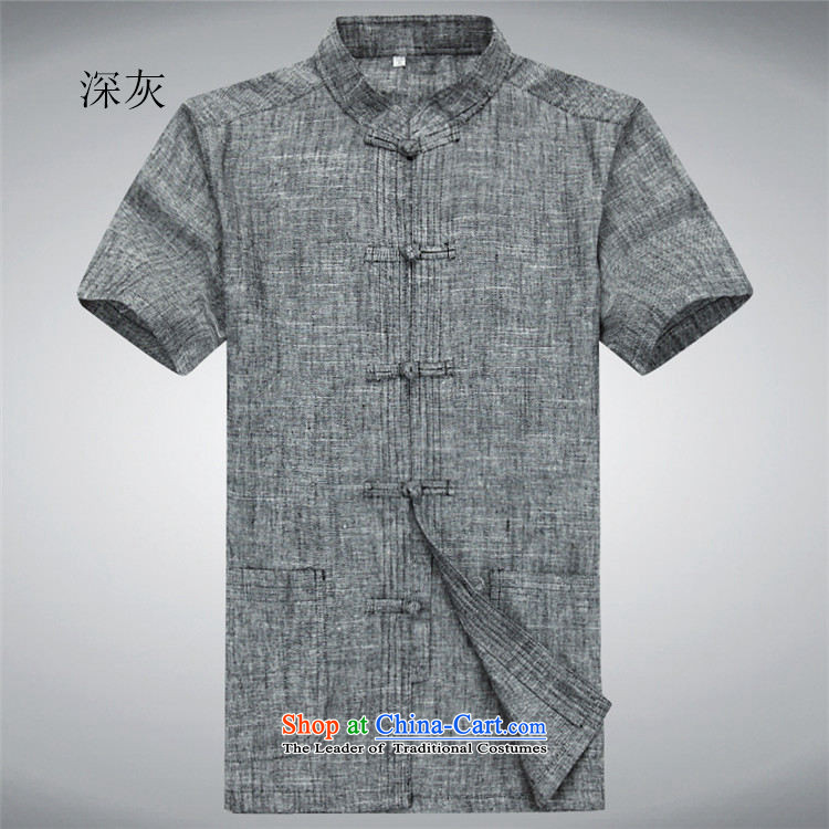 Beijing Europe in the new men Tang dynasty short-sleeved summer linen china wind Chinese collar middle-aged men detained up to improve the Tang Dynasty Package half sleeve gray kit S picture, prices, brand platters! The elections are supplied in the national character of distribution, so action, buy now enjoy more preferential! As soon as possible.