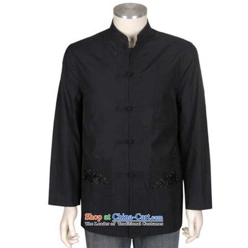 In line cloud collar disc detained men's middle-aged man Tang dynasty autumn and winter coats of ethnic Chinese long-sleeved DYD-1209 dark blue line-L, Cloud (youthinking) , , , shopping on the Internet