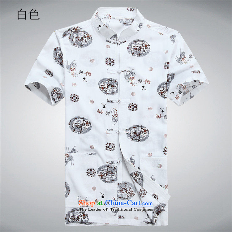 Beijing Europe China wind summer T-shirts in Tang older large leisure shirt middle-aged men Tang dynasty short-sleeved white M/170 picture, prices, brand platters! The elections are supplied in the national character of distribution, so action, buy now enjoy more preferential! As soon as possible.