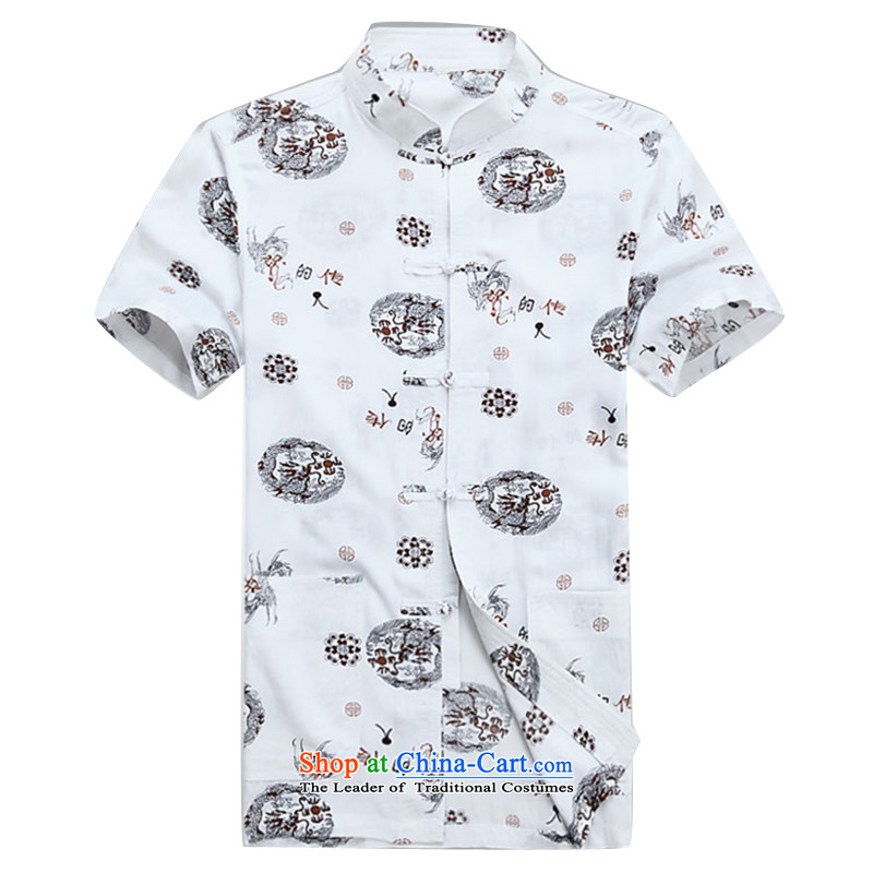 Beijing Europe China wind summer T-shirts in Tang older large leisure shirt middle-aged men Tang dynasty short-sleeved white M/170, Putin (JOE OOH) , , , shopping on the Internet