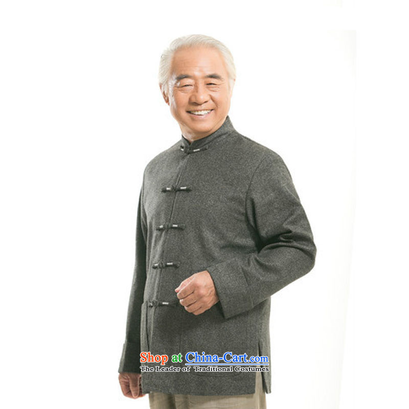Line-in the cloud of older men long-sleeved shirt Chinese Tang dynasty older persons jacket? men DY9821 gross Light Gray Line-XL, Cloud (youthinking) , , , shopping on the Internet