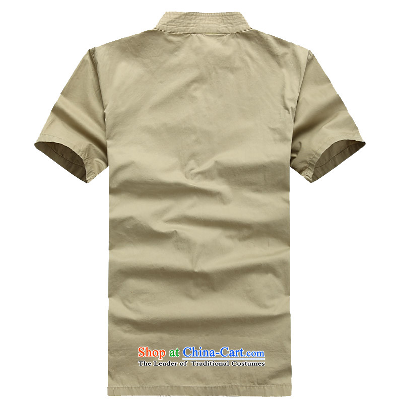 Kanaguri Mouse middle-aged men summer Tang dynasty short-sleeved shirt, older men's shirts in summer China wind national dress khaki M/170, Putin (JOE OOH) , , , shopping on the Internet