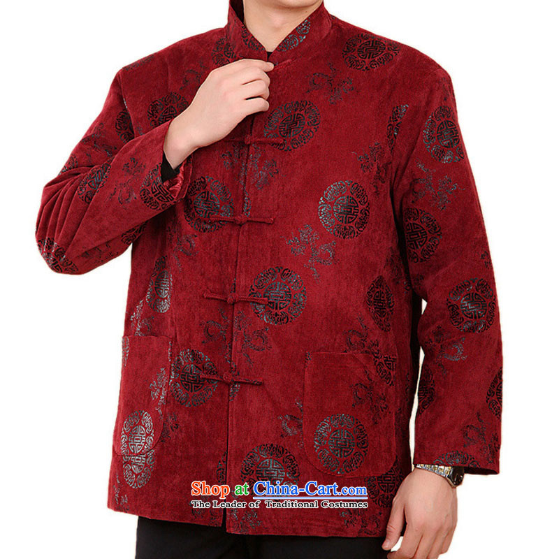 Line-in the cloud of Chinese elderly men leisure long-sleeved Tang dynasty thick cotton plus winter jackets DY2060 red line-XL, Cloud (youthinking) , , , shopping on the Internet