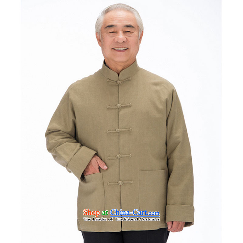 In line and long-sleeved Chinese leisure cloud in older men long-sleeved Tang dynasty thick winter jackets DY1320 Yellow XL, stake line cloud (youthinking) , , , shopping on the Internet