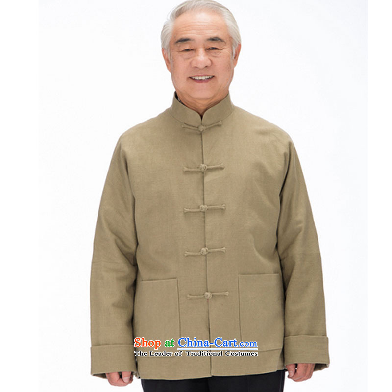 In line and long-sleeved Chinese leisure cloud in older men long-sleeved Tang dynasty thick winter jackets DY1320 Yellow XL, stake line cloud (youthinking) , , , shopping on the Internet