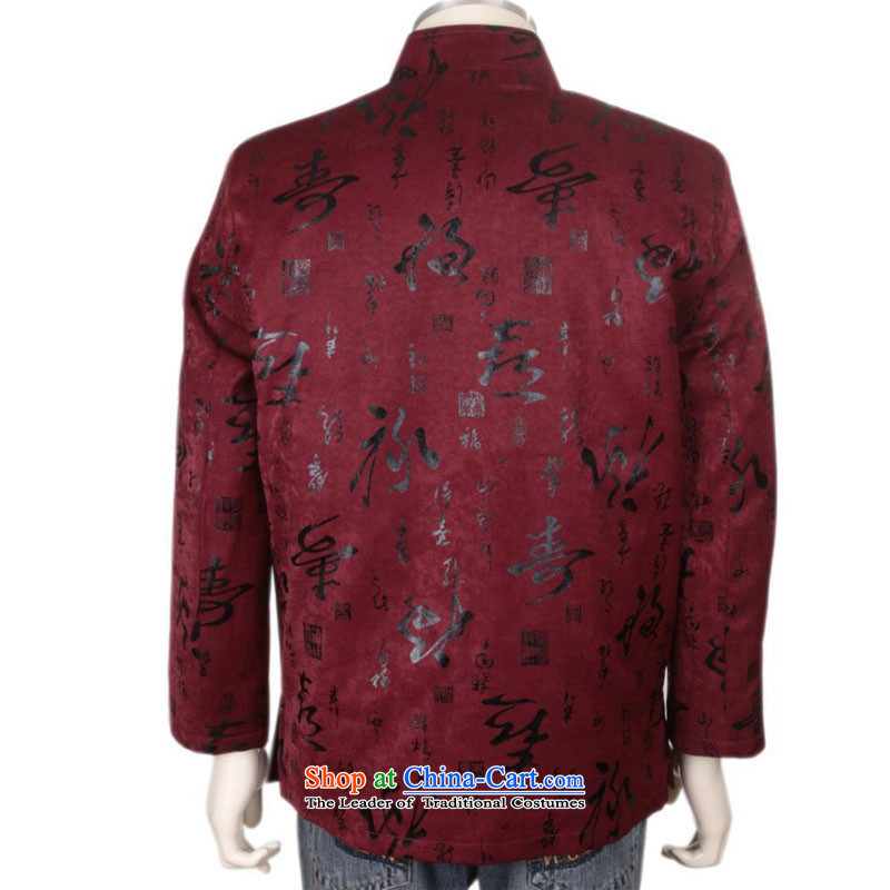 In line in winter. Older Tang Yun replacing men men of winter jackets for winter plus cotton Chinese cotton coat Fu Lu Shou DY0112 Deep Red M-line (youthinking cloud) , , , shopping on the Internet
