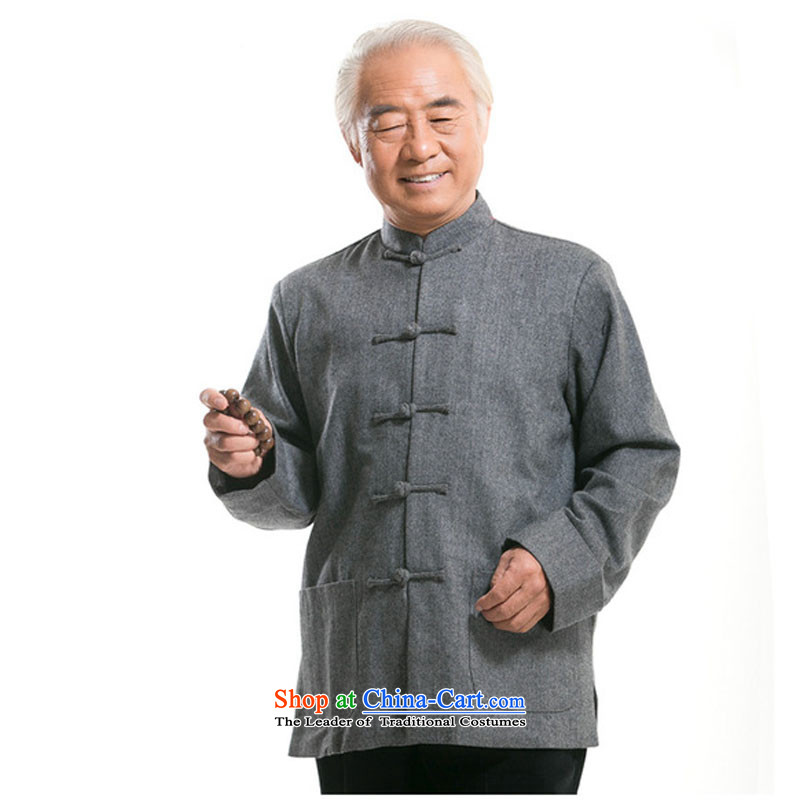 In line cloud men fall and winter coats long-sleeved Tang Dynasty Chinese manual disk? Gross deduction Mock-neck DY0769 Tang dynasty  , light gray line at stake (youthinking cloud) , , , shopping on the Internet