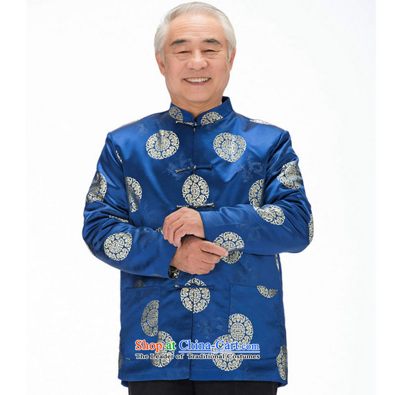In line with long-sleeved-Tang Yun-clip cotton robe in Tang Dynasty older men Fall/Winter Collections DY0757 jacket  , blue-line (youthinking cloud) , , , shopping on the Internet