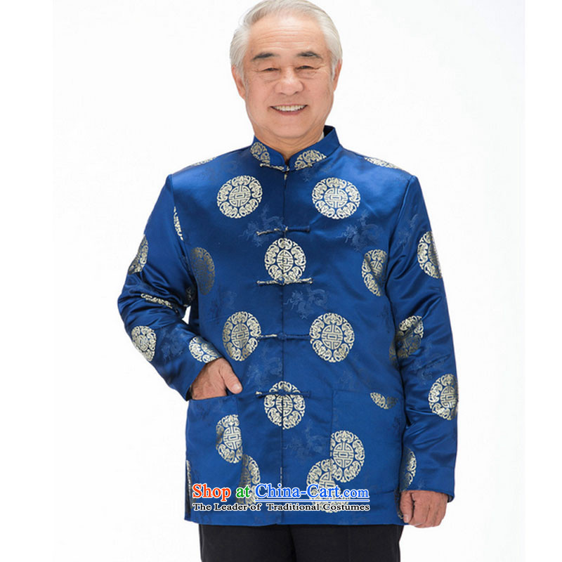In line with long-sleeved-Tang Yun-clip cotton robe in Tang Dynasty older men Fall/Winter Collections DY0757 jacket  , blue-line (youthinking cloud) , , , shopping on the Internet