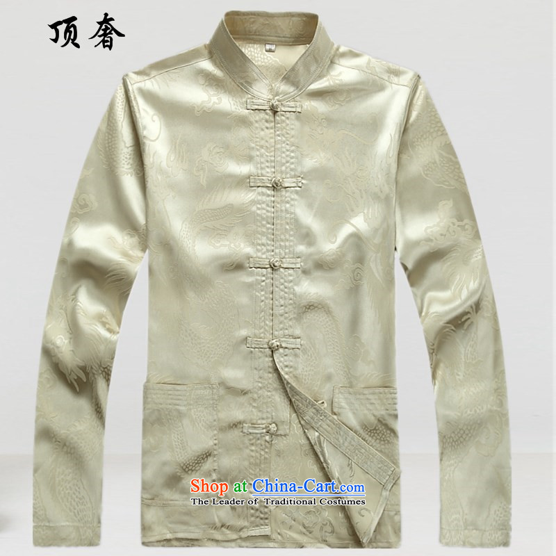The extravagance in spring and autumn of 2015, the top men long-sleeved shirt Tang Dynasty Chinese shirt, forming the kung fu men serving in Nepal Netherlands Tang Dynasty Package Version relaxd Han-male red T-shirt M/170, top luxury shopping on the Inter