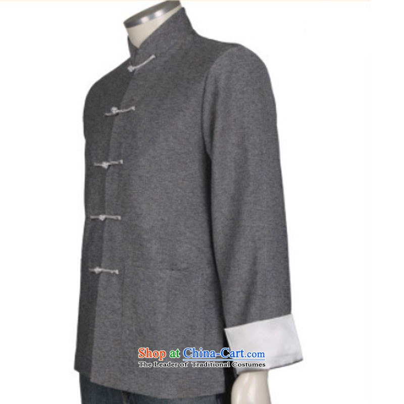 The Cloud's stake in the collar of the Chinese Tang dynasty older men's jackets and gray linen china wind national costumes DY0308  XXXL, gray line cloud (youthinking stake) , , , shopping on the Internet